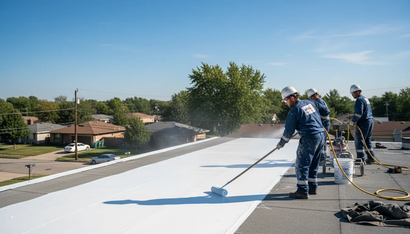 Commercial roof coating in Commiskey, IN near me